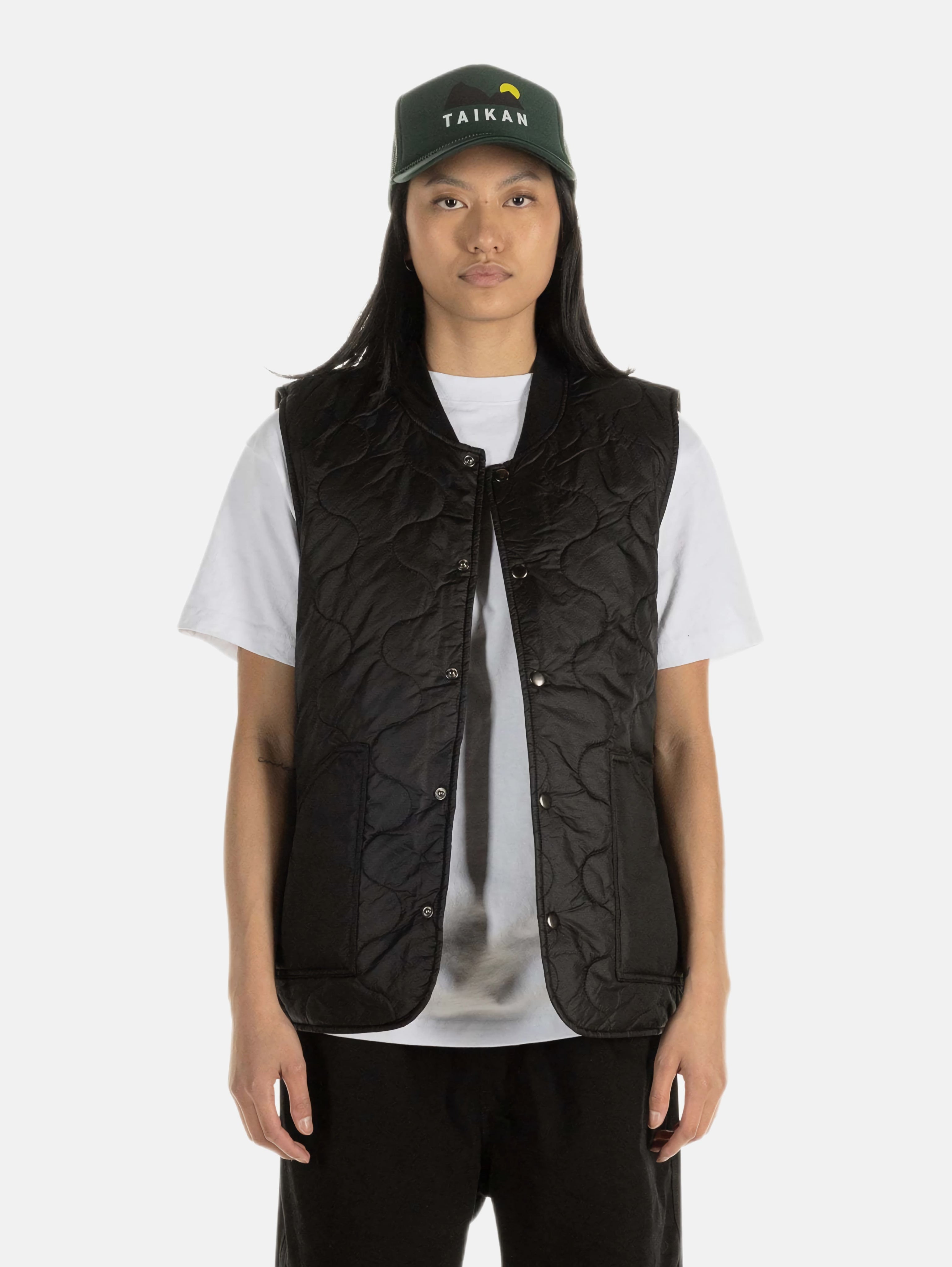 Quilted Black Vest